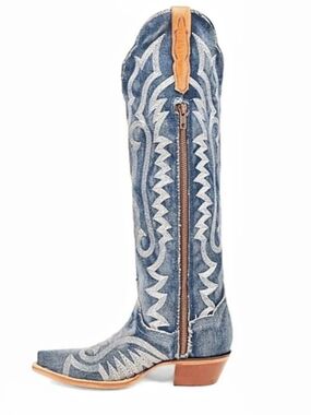 Dan Post Denim Darlin' Embroidered Boots Blue & Orange